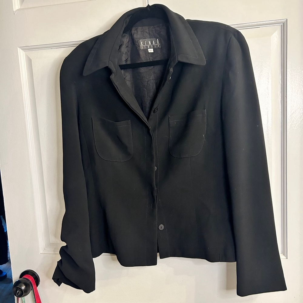 Vintage Y2K Women's Kenar Studio Blazer Black Size 12